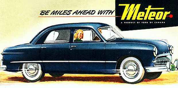 Meteor cars - рекламный плакат 1949 года